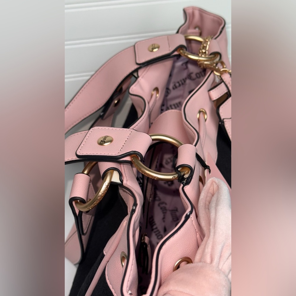 Juicy Couture Juicy Lovers Club Pink Black Tote Bag NWT - Picture 7 of 13